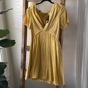 Everly Mustard Yellow Twist Dress
